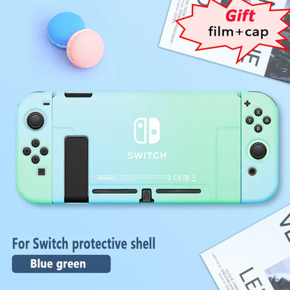 Protective Case & Film for Nintendo Switch – Rocker Cap Handle, Hard Base Cover with Skin-Friendly Gradient Design