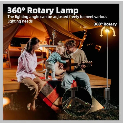 8000mAh Rechargeable Telescopic Camping Lantern: Dimmable Night Light with Magnetic Base for Outdoor Adventures & Emergencies