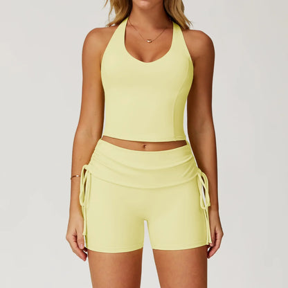 Women’s 2-Piece Tracksuit Yoga Set – High Waist Leggings & Sports Bra for Gym, Fitness & Athletic Wear