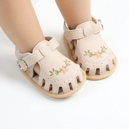 Infant Baby Sandals – Summer Newborn Crib Shoes, Flat First Walkers for Boys & Girls, Wedding Dress Shoes