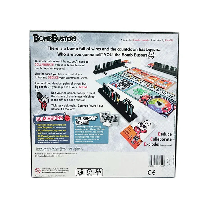 BOMBBUSTERS Board Game – English Simplified Collaborative Reasoning for 2-5 Players, Family & Parent-Child Interactive Fun