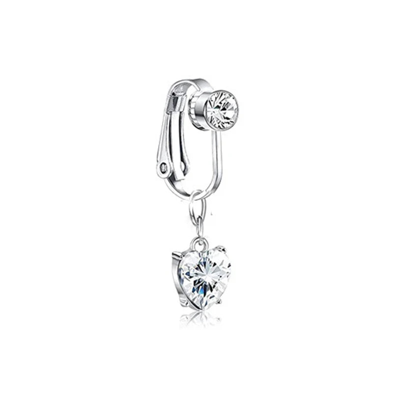 Faux Butterfly Leaves Belly Piercing – Dangling Clip-On Fake Navel & Cartilage Earring for Umbilical Piercing