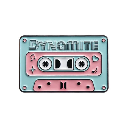 Magnetic Tape Music Series Metal Brooch – Versatile Clothing, Necklace & Badge Accessory with English Style