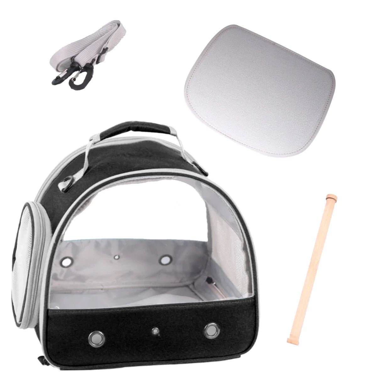 Portable Clear Bird Parrot Transport Cage - Breathable Bird Carrier Travel Bag with Small Pet Access Window, Collapsible Outdoor Bag