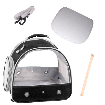 Portable Clear Bird Parrot Transport Cage - Breathable Bird Carrier Travel Bag with Small Pet Access Window, Collapsible Outdoor Bag