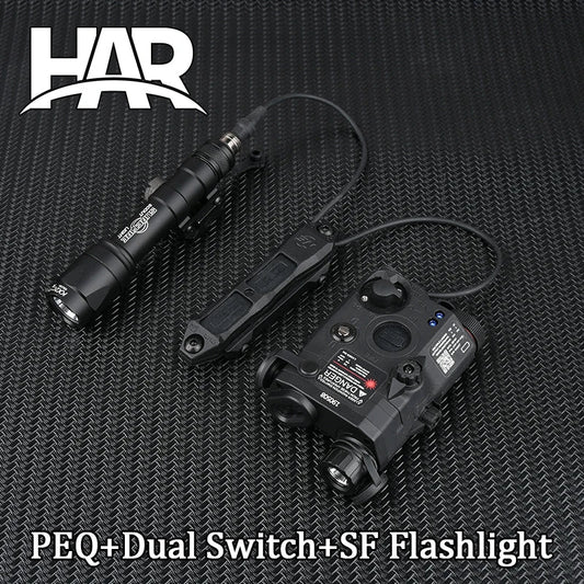 Tactical Surefir M300A/M600C Flashlight — Nylon PEQ-15 Battery Box with Dual Control Switch, Fits 20MM Rail
