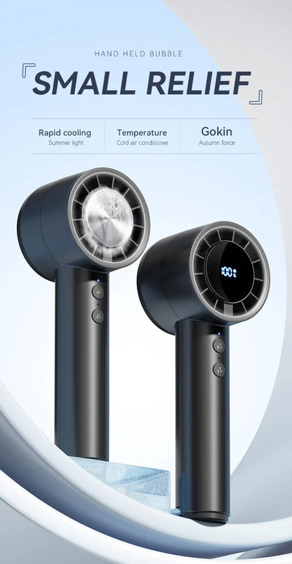 Silent High-Speed USB Handheld Fan – Portable Small Fan with LED Display, High Wind Power, and Cooling Air Conditioner Function