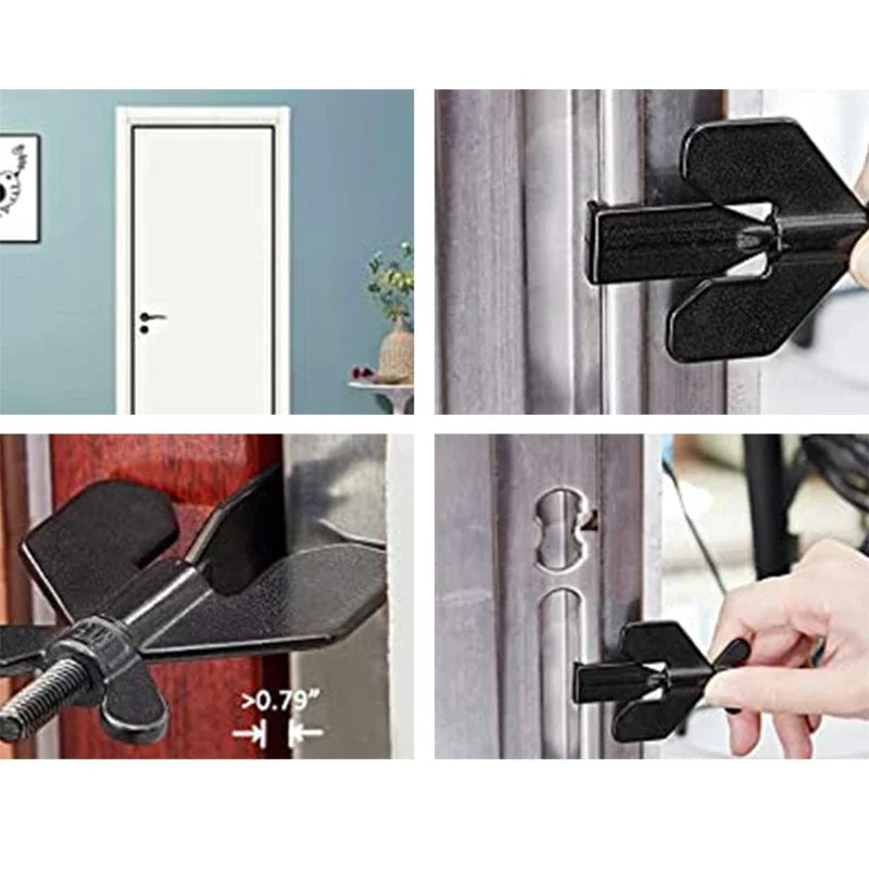 Portable Door Lock - Travel Hotel Privacy Lock for Any Doors - Anti-Theft Door Stopper for Home Security