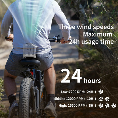 Portable Waist & Neck Hanging Fan – 5-Speed Strong Wind Cooling Fan with LED Light | 10000/20000mAh Rechargeable Battery, Outdoor Sports & Work Wearable Fan