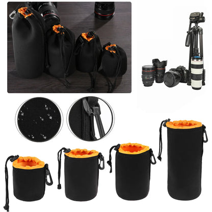 Neoprene Camera Lens Pouch — Waterproof Soft Case for Canon, Sony & Most DSLR Cameras