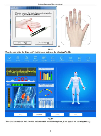 Portable Quantum Resonance Magnetic Analyzer – Handheld Health Detection Instrument