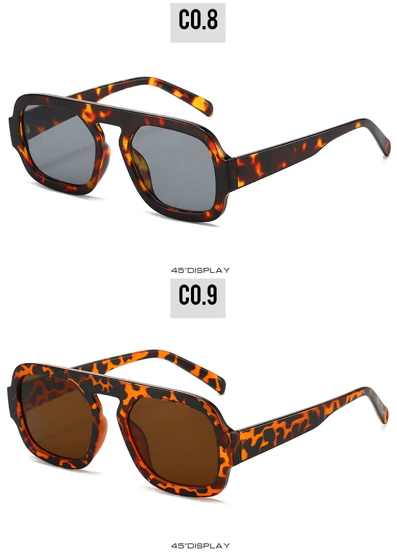 JNPCXI Retro Square Sunglasses – Fashion Gradient UV400 Shades for Men & Women, Punk Style
