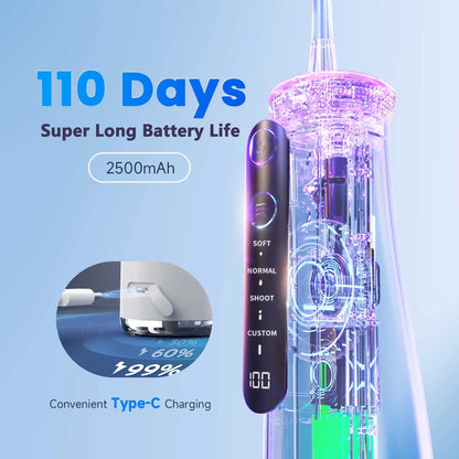 Mornwell F32 Sonic Water Flosser - 260ML Oral Irrigator Dental Teeth Cleaner Whitening Device For Home Care