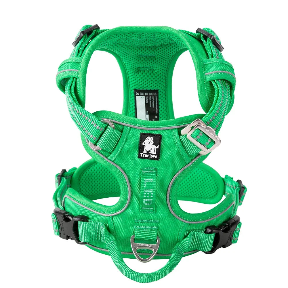TRUE LOVE TLH5654 Reflective No-Pull Adjustable Nylon Dog Harness Step-In Comfortable Control Pet Walking Harness