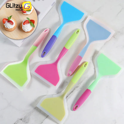 Silicone Spatula Cooking Utensil - Versatile Kitchen Scraper for Beef, Meat, Eggs, and Pizza, Non-Stick Shovel (Random Color)