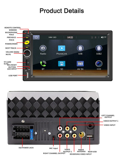 Android 13 Car Radio — 7/9/10" 2-DIN GPS Multimedia Player with 64GB, Wireless CarPlay & Android Auto