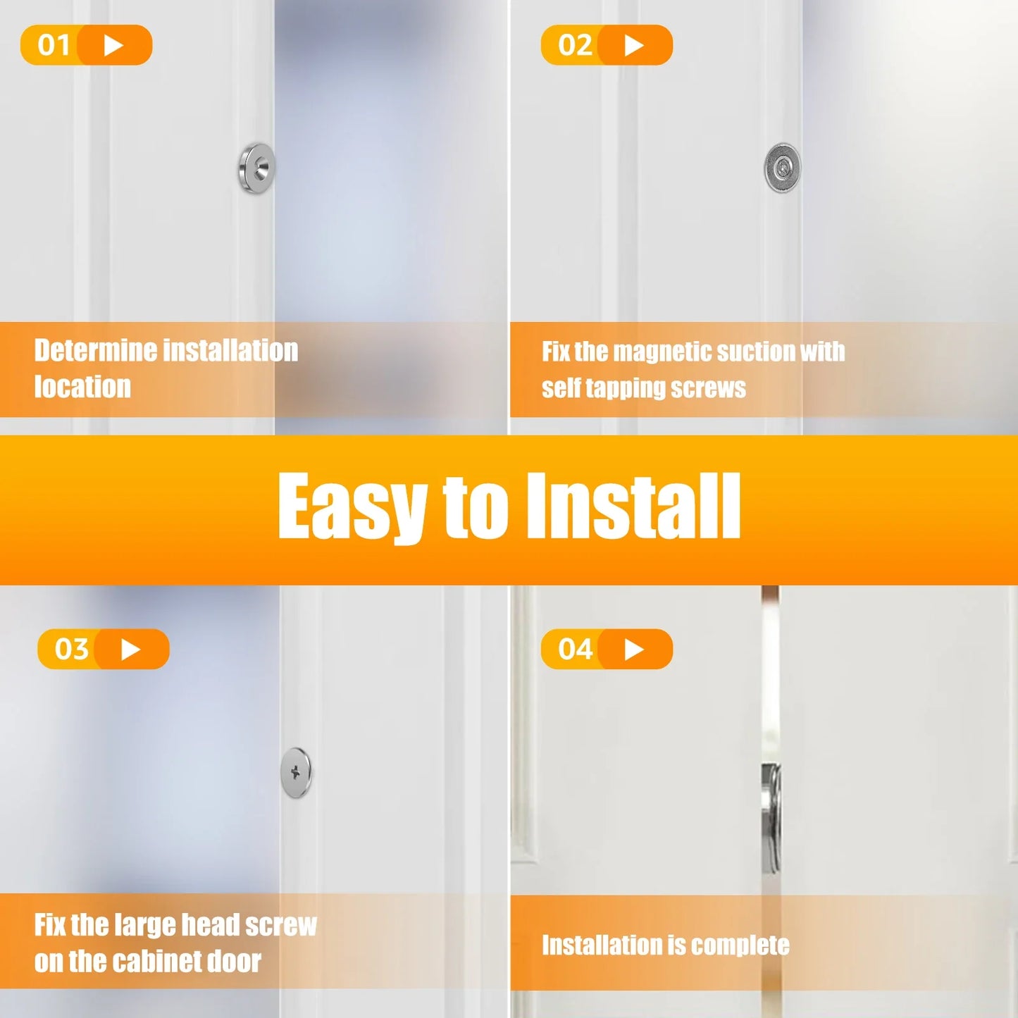 12Pcs Magnetic Cabinet Door Closure – Hidden Metal Catch for Closet & Cabinet Doors