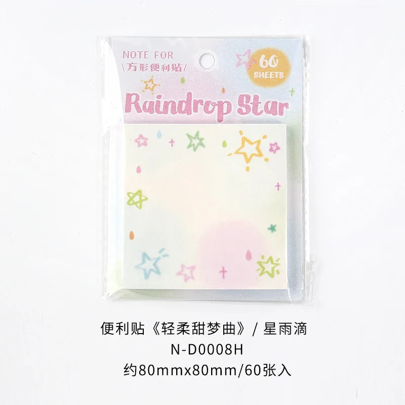 60PCS Kawaii Message Memo Paper Set - DIY Scrapbook Background Sheets for School, Office & Handmade Crafts