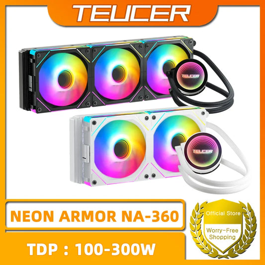 TEUCER NA-360 PC Water Cooling Radiator – Liquid Cooler for Intel LGA 2011/1700/1200/1155, AMD AM4/AM5, X99 Motherboard Support