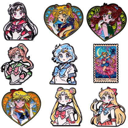 Cartoon Anime Enamel Brooch Pins – Kawaii Metal Badge Jewelry for Clothing & Backpack Gifts