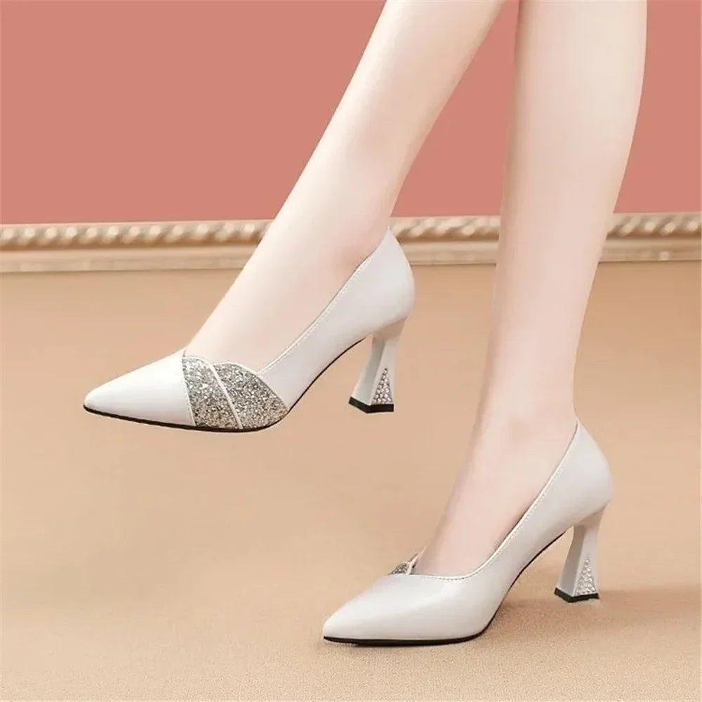 Cresfimix Women’s Pointed Toe Stiletto Heels – Beige High-Quality Spring Summer Shoes