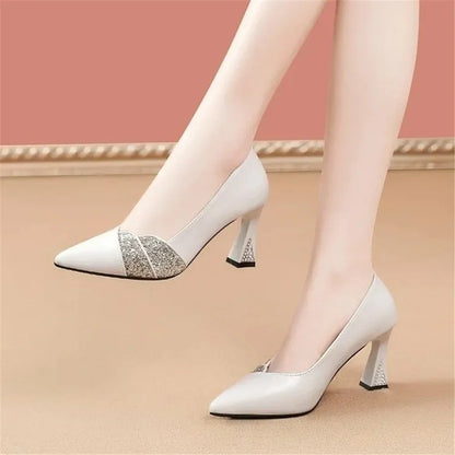 Cresfimix Women’s Pointed Toe Stiletto Heels – Beige High-Quality Spring Summer Shoes