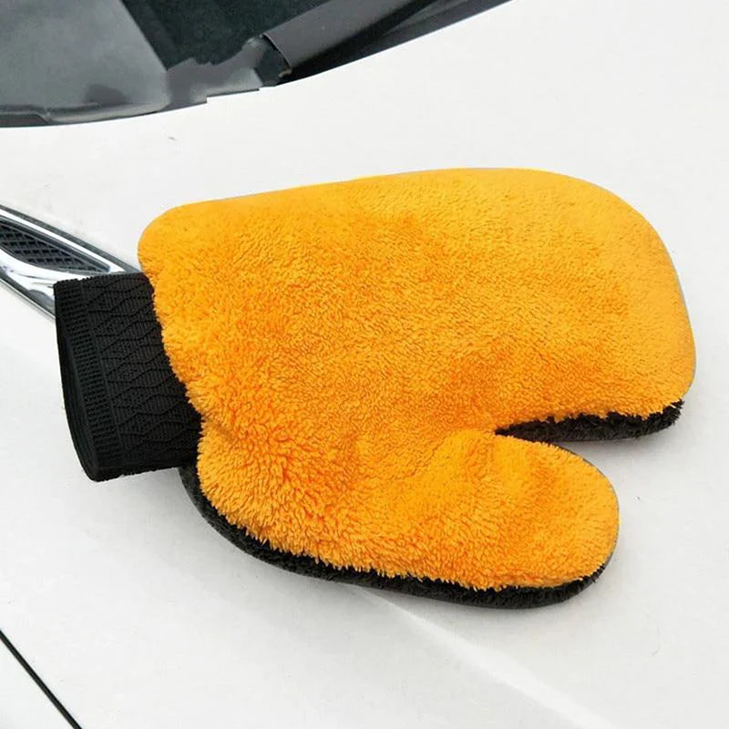Soft Car Washing Gloves – Double-Sided Fleece Microfiber Chenille, Thickened Cleaning Glove for Car Body, Windows & Tires