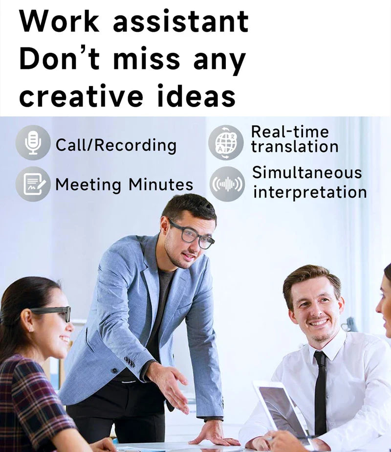 AI Smart Glasses — 8MP Camera Bluetooth Sunglasses with Audio, Video, Calls, Music Player, Multifunctional Wearable