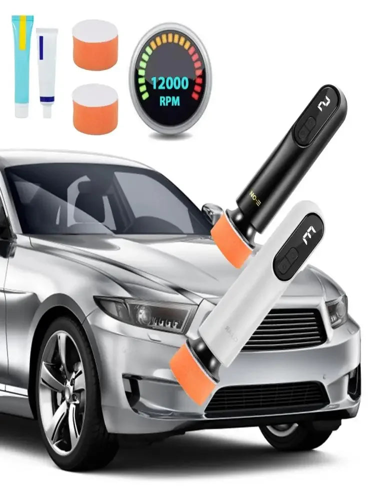 Mini Wireless Car Polisher — 12,000RPM Electric Waxing & Polishing Machine with 3 Speeds and USB Charging