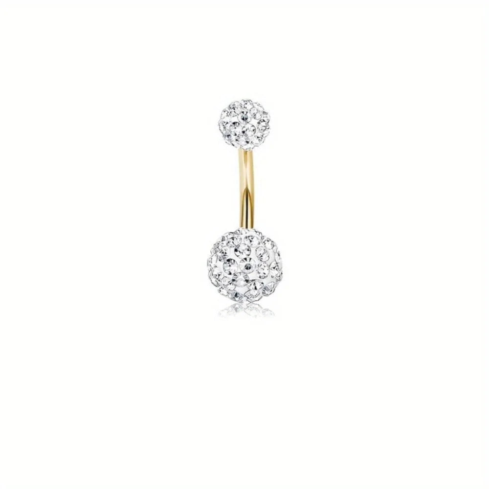 Drperfect 14G Belly Button Ring - Surgical Steel Short Navel Piercing Jewelry Pack for Women