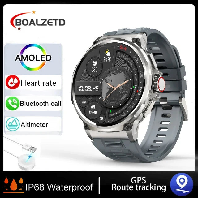 New 710mAh Bluetooth Smartwatch for Men – 1.85" HD Screen, Heart Monitor, Waterproof Fitness Watch for Android & iOS
