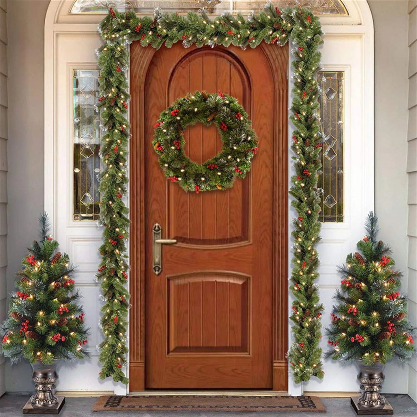 2.7M Christmas Artificial Green Garland Wreath – DIY Pine Xmas Home & Party Decoration