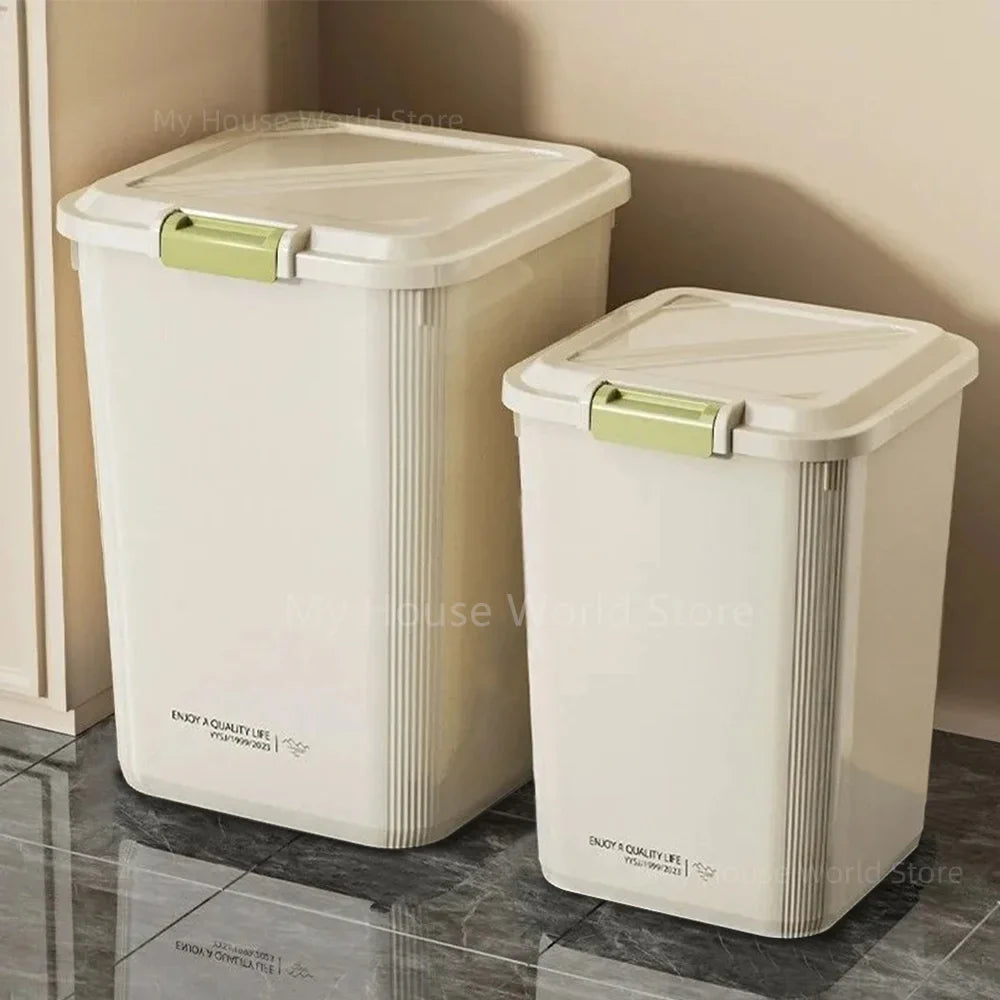 10KG Rice Storage Container - Sealed Cereal Dispenser with Buckle, Insect-Proof Grain & Pet Food Organizer