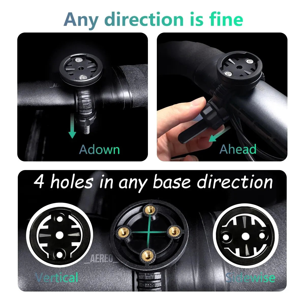 CYCLAMI S6 Bike GPS Computer Mount — Universal Rotatable Headlight & Bicycle Light Holder for Garmin, XOSS
