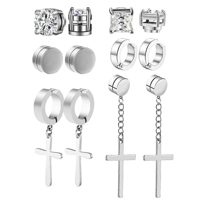 Fashion Magnetic Clip Ear Studs - Non-Piercing Fake Earrings for Men & Women, Jewelry Gift