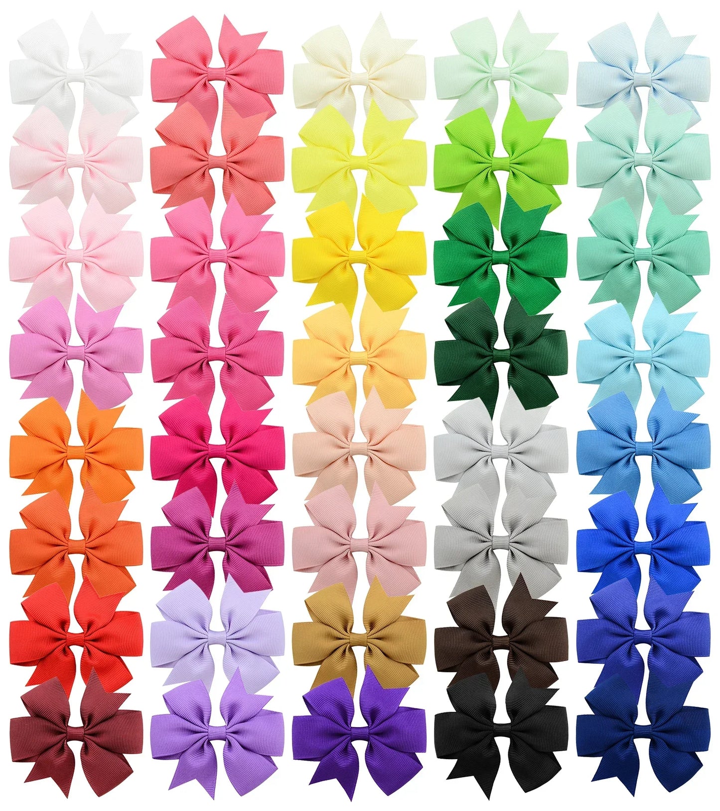 20/40PCS Sweet Candy Color Bow Hair Clip Set – Cute Ribbon Hairpins for Baby Girls & Kids Hair Accessories Gift