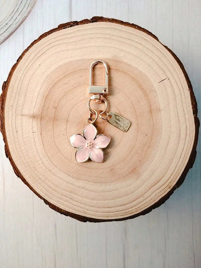 White Pear Blossom Keychain — Cute Couple Matching Keyrings & Boutique Accessories