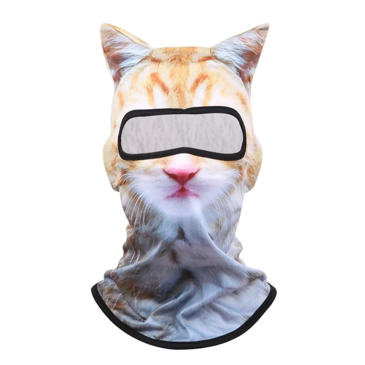 3D Cat Ski Balaclava - Cute Animal Face Covering Full Face Hood Mask for Motorcycle, Skiing & Snowboarding