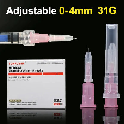 31G 4mm Adjustable Disposable Microplastic Needle – Sterile Medical Injection Tool for Cosmetic Eyelid Procedures