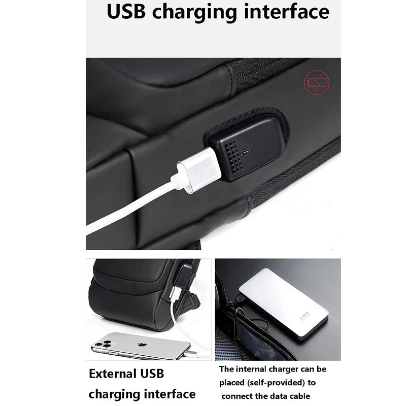 Anti-theft USB Shoulder Bag: Men's Multifunction Crossbody Travel Sling - Secure Messenger Pack for Male Adventure