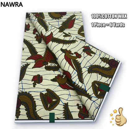 Original 100% Cotton African Wax Print Fabric - Soft Ankara Batik DIY Pagne