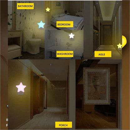 LED Star Night Light – EU/US Plug Night Lamp for Bedroom, Baby Room, Living Room & Home Decoration Lighting