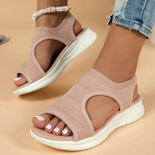 2024 Women’s Summer Mesh Platform Sandals – Open Toe Wedge Casual Shoes, Lightweight Zapatillas Mujer