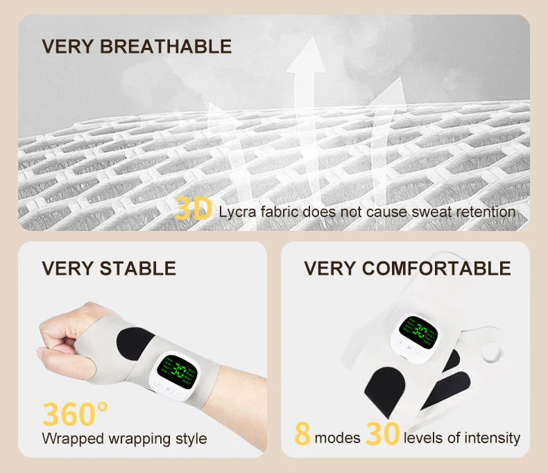 Electric Cordless Wrist Massager – USB Rechargeable Vibrating Massager for Carpal Tunnel & Fatigue Relief