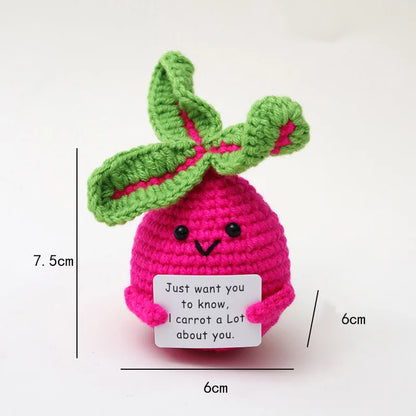 Positive Energy Crochet Doll — Handmade Knitted Plush Potato, Plant, Avocado, Bee & Animal Pocket Hug Emotional Support Gift