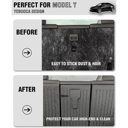 Rear Seat Backrest Protector for Tesla Model Y 2020-2025 – Juniper Trunk Anti-Scratch & Anti-Dirty Mat with Velcro