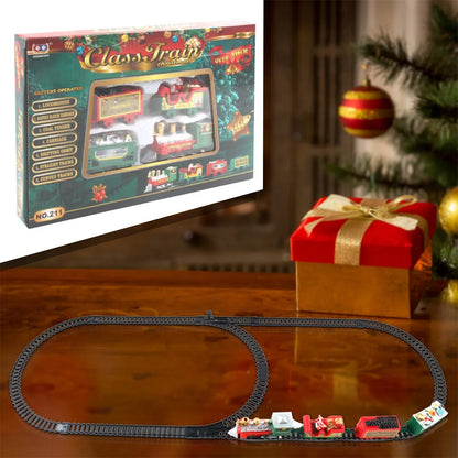 Christmas Realistic Electric Train Set - Easy to Assemble, Safe for Kids, Perfect Gift and Party Decoration for Xmas Tree