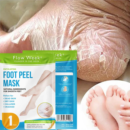 FlowWeek Exfoliating Foot Mask – Removes Dead Skin, Calluses & Dry, Chapped Feet for Smooth, Soft Skin