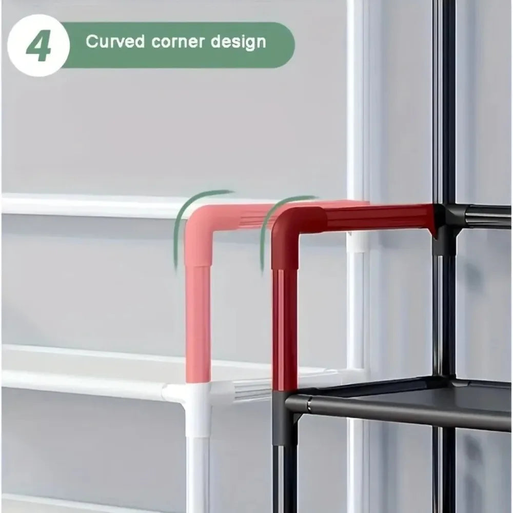 Multi-Layer Clothes Hanger & Shoe Rack – DIY Floor-Standing Hat and Shoes Organizer for Living Room Storage