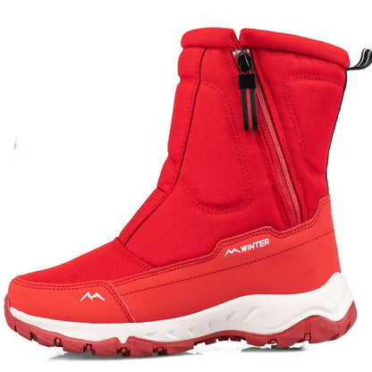 Large Winter Men’s Boots – Warm Plush Ankle High-Top Snow Boots, Sweat-Wicking Outdoor Sneakers